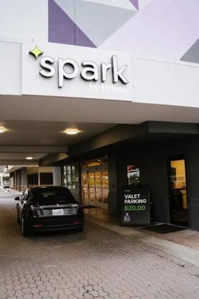 Parking at EVODS at Spark by Hilton Covered